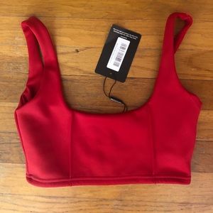 Pretty Little Thing red crop top